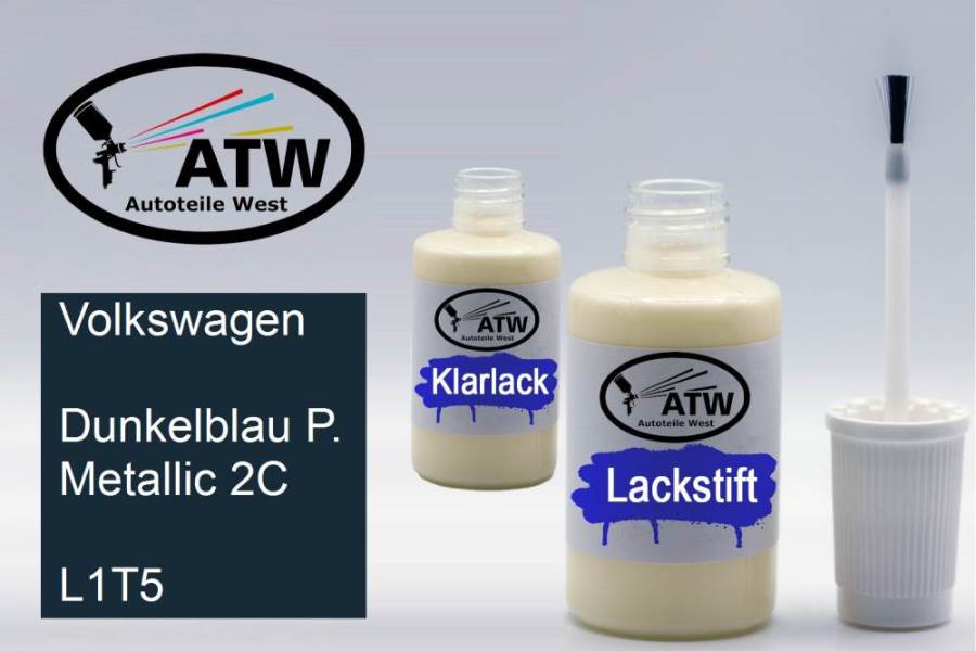 Volkswagen, Dunkelblau P. Metallic 2C, L1T5: 20ml Lackstift + 20ml Klarlack - Set, von ATW Autoteile West.